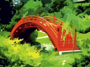мост, мостик, декоративный мостик, мост через ручей